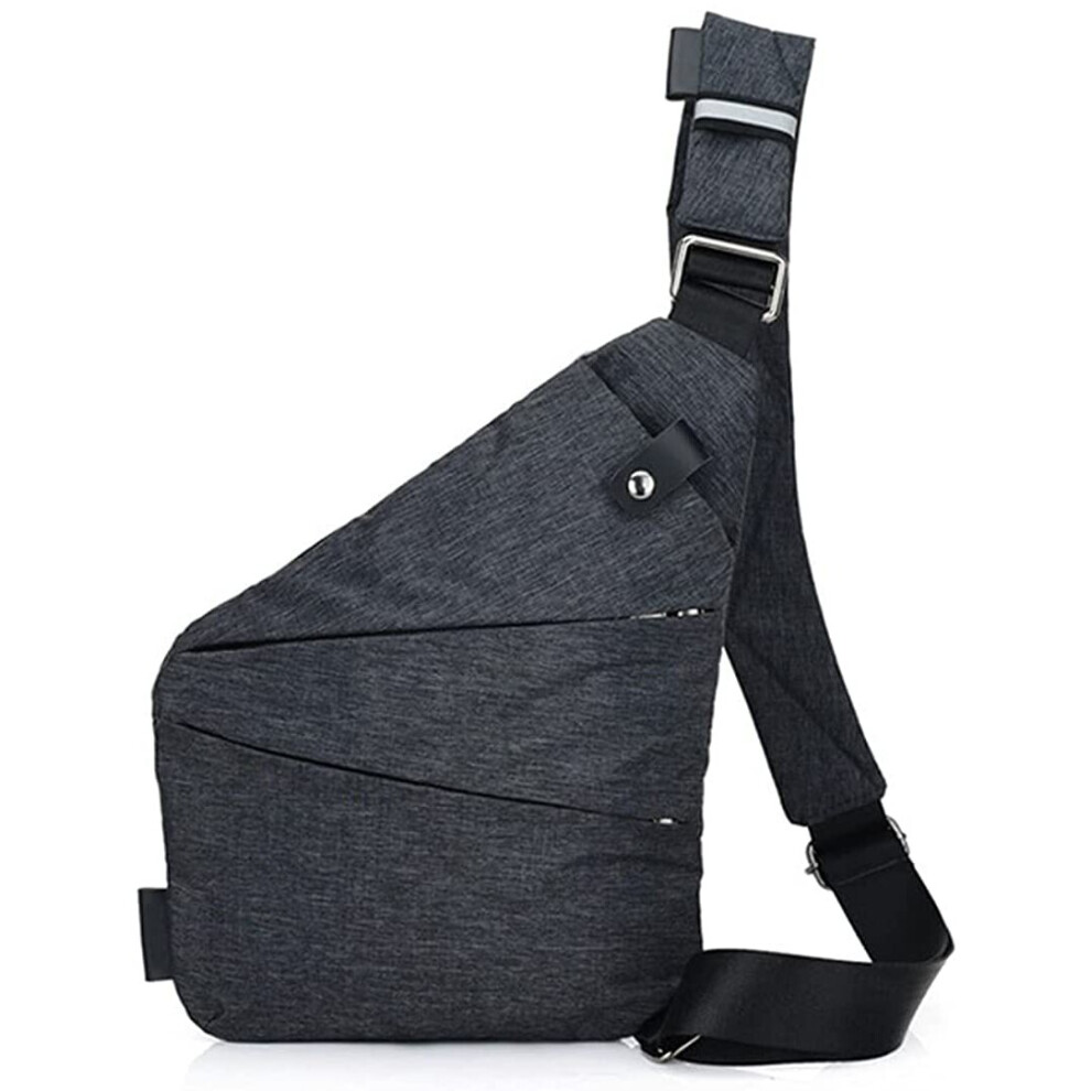 (Dark Grey) Ovecat Sling Bag Crossbody Shoulder Chest Back Pack Anti Theft Sash Bags for Men Women