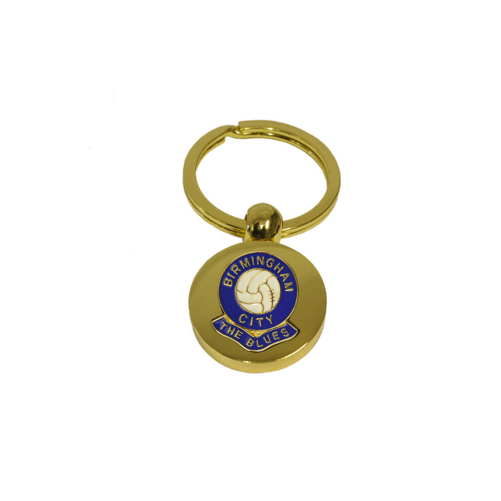 Birmingham City football club gold disc keyring