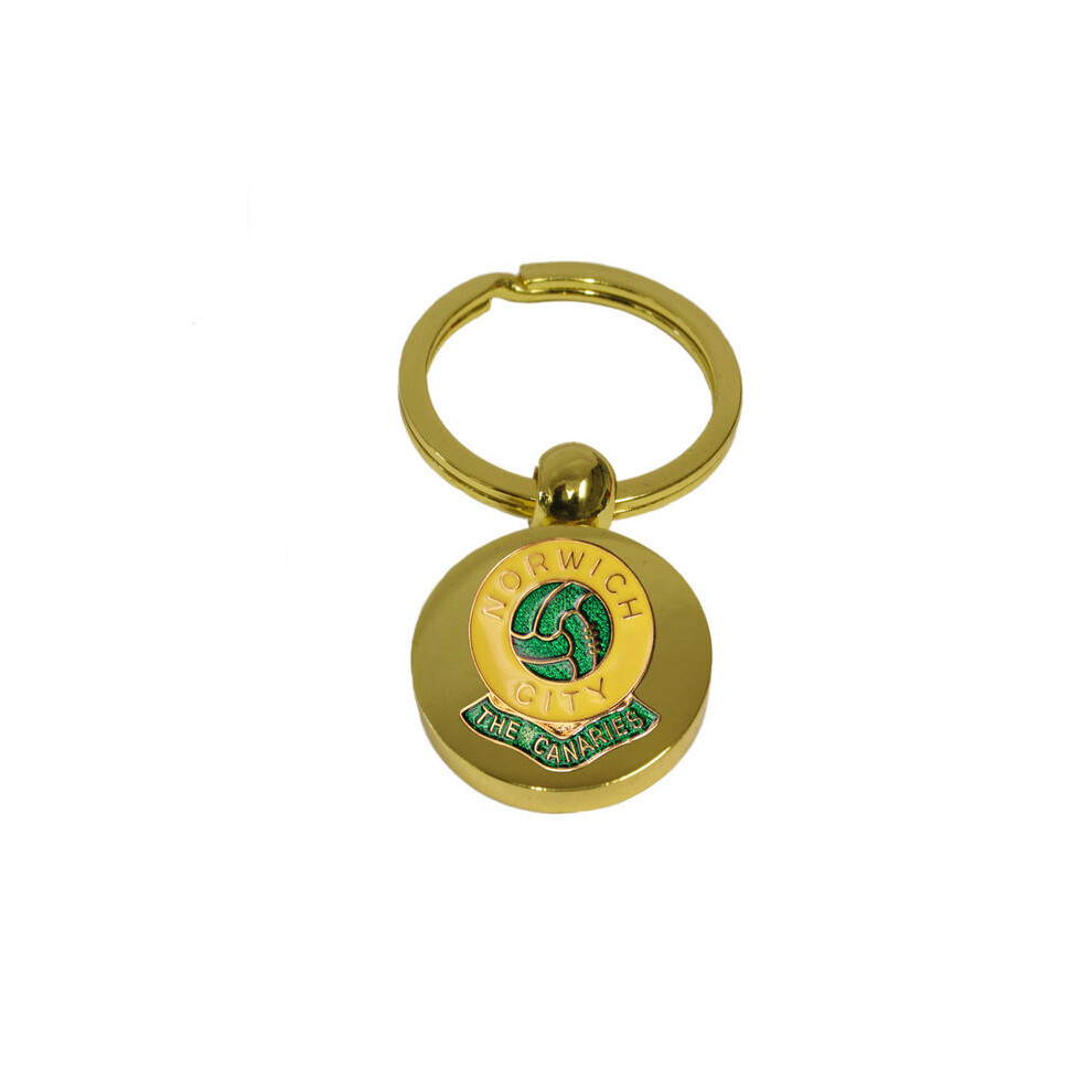 Norwich City football club gold disc keyring