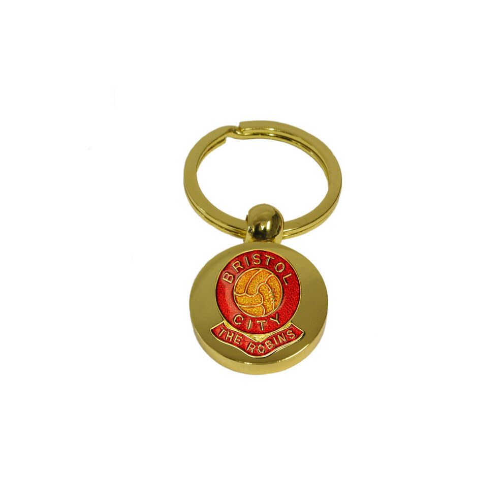 Bristol City football club gold disc keyring