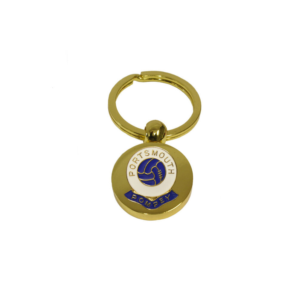 Knight Portsmouth Football Club Disc Keyring Gold