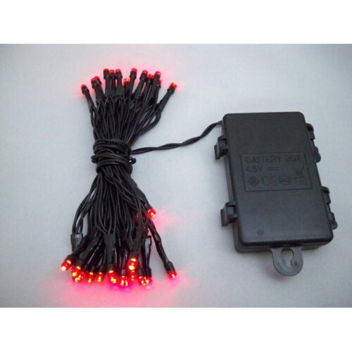 (50 LED's) Red LED Outdoor Waterproof Battery 8 Multi-Function String Fairy Lights with Timer 2