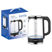 Infapower Large Cordless Glass Kettle | 1.8 [L] | 1800w - Transparent