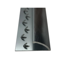 (Brushed Grey, 9ft) Prestige Metal Door Bar Trim Carpet to Vinyl/Lino Single Edge Threshold