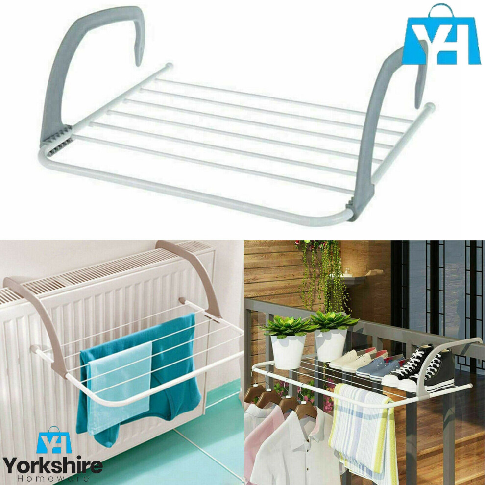 Over Radiator Airer Clothes Washing Drying Adjustable Rail Dryer