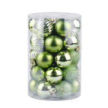 (Fruit green ) 34PCS Glitter Christmas Tree Baubles Balls Ornament Wedding Party Decor 4cm