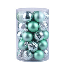 (Light Green) 34PCS Glitter Christmas Tree Baubles Balls Ornament Wedding Party Decor 4cm