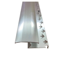 (Silver, 9ft) Metal Plate Threshold Strip Carpet to Flooring Transition Z Edge Profile