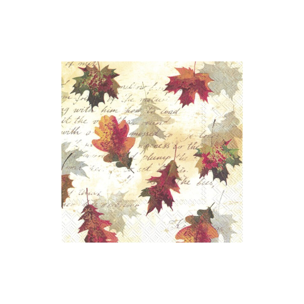 IHR Autumnal Leaves Printed Cocktail Paper Napkin 20-Pack 3-Ply
