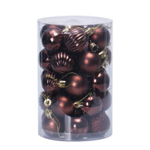 (Coffee ) 34PCS Christmas Tree Baubles Balls Ornament Wedding Party Decor 4cm