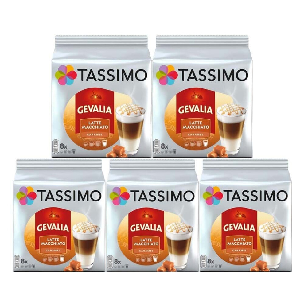 Tassimo T Discs Gevalia Caramel Latte Macchiatto (Pack of 5 40 Drinks)