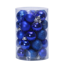 (Blue ) 34PCS Christmas Tree Baubles Balls Ornament Wedding Party Decor 4cm