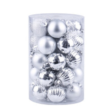(Silver ) 34PCS Christmas Tree Baubles Balls Ornament Wedding Party Decor 4cm