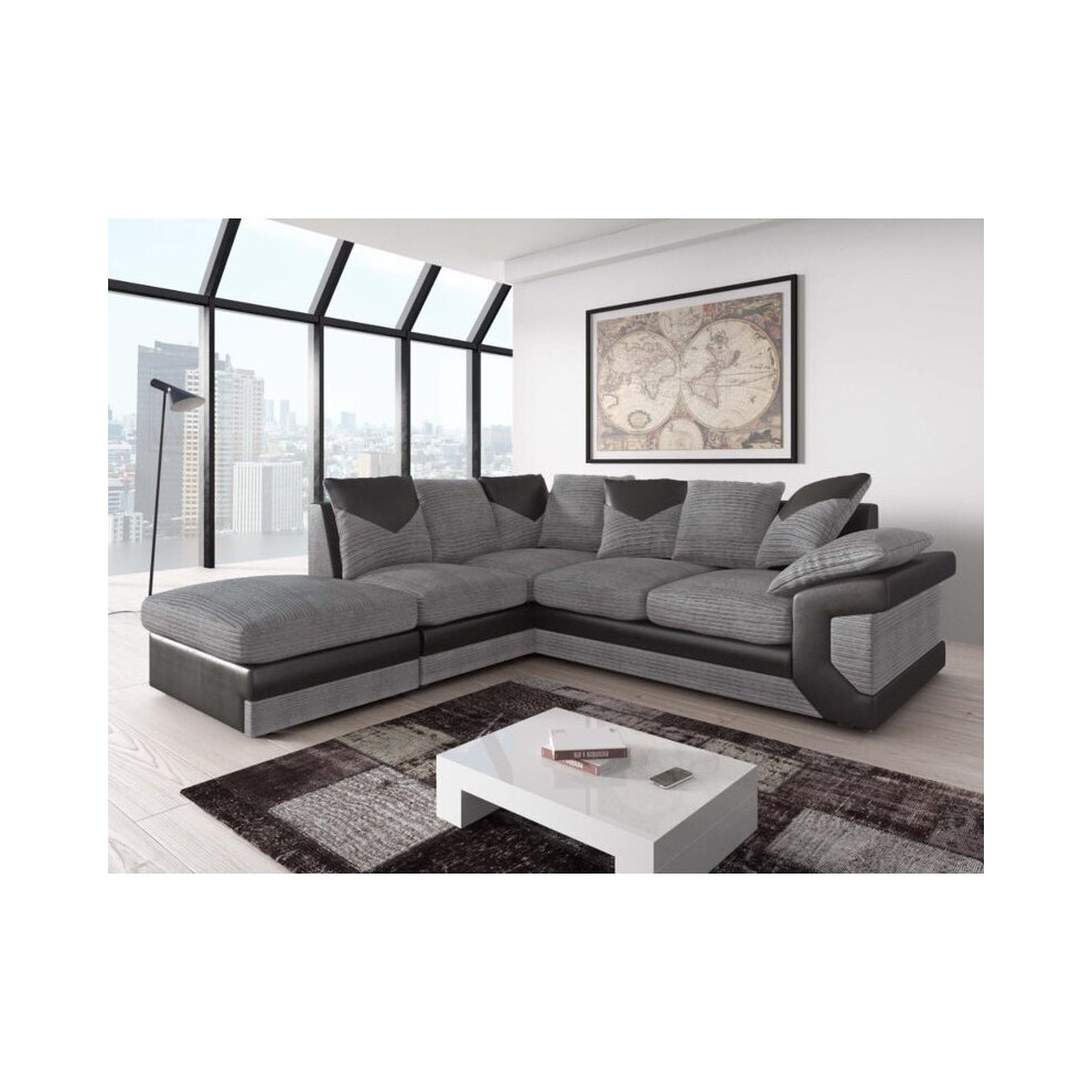 (Left Hand Facing) Dino Corner Sofa Faux Leather Fabric