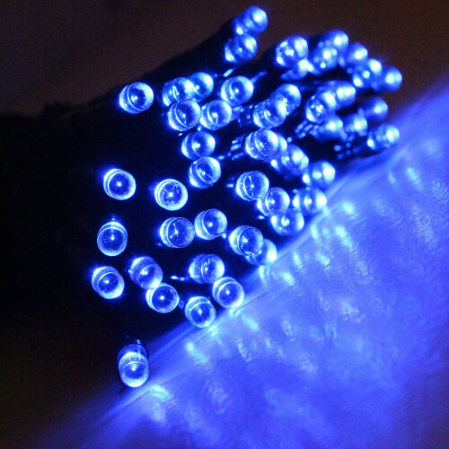 (100 LED's) Blue LED Outdoor Waterproof Battery 8 Multi-Function String Lights with Timer 1