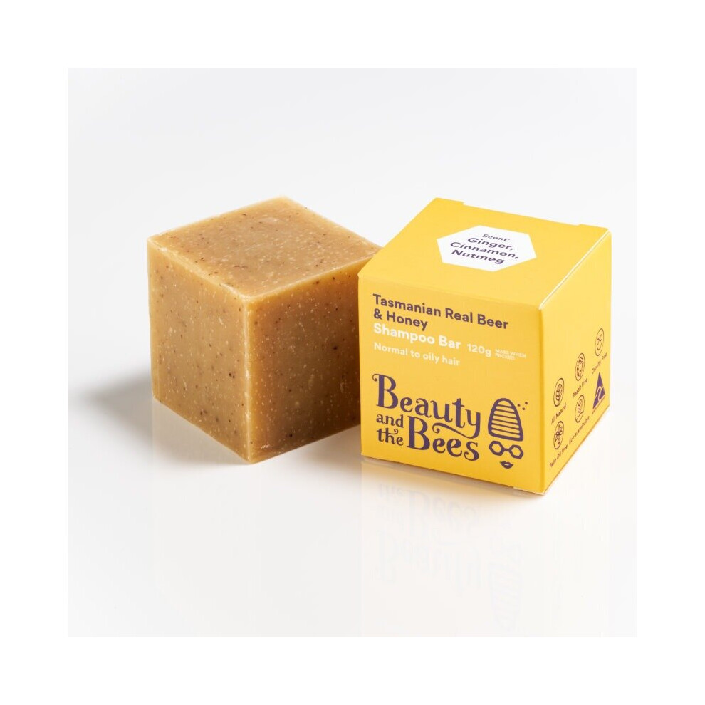 Beauty And The Bees Tasmanian Real Beer Shampoo Bar Itchy Sensitive Scalp Chemical-Free