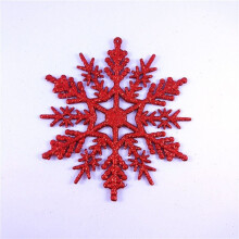 (Red, 12pcs) 12Pcs Christmas Tree Hanging Decoration Baubles Glitter Xmas Snowflake 10cm