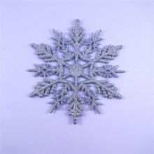 (Silver, 6pcs) 12Pcs Christmas Tree Hanging Decoration Baubles Glitter Xmas Snowflake 10cm