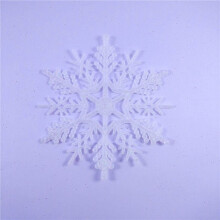 (White, 6pcs) 12Pcs Christmas Tree Hanging Decoration Baubles Glitter Xmas Snowflake 10cm