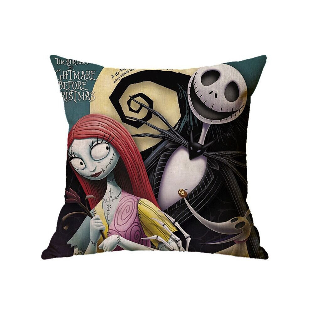 (Couple) The Nightmare Before Christmas Cushion Cover Sofa Home Decor Cartoon Jack Sally