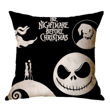 (Black White) The Nightmare Before Christmas Cushion Cover Sofa Home Decor Cartoon Jack Sally
