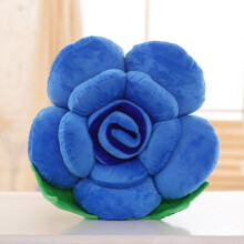(Blue, 30cm) Throw Flower Shape Pillows Cushion Lumbar Rose Decoration Chair Soft Home Lover