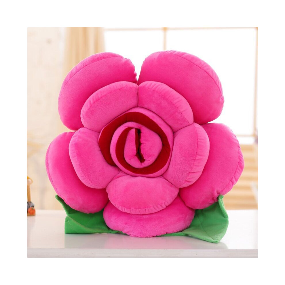 (Rosered, 15cm) Throw Flower Shape Pillows Cushion Lumbar Rose Decoration Chair Soft Home Lover