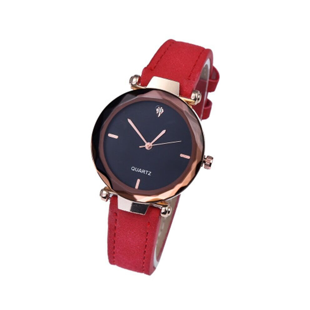 (Red) Women's Lady Casual Watches Artificial Leather Band Analog Quartz Wrist Watch-image-OPC-P8M2WRT-NEW