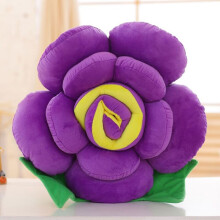 (Purple, 50cm) Throw Flower Shape Pillows Cushion Lumbar Rose Decoration Chair Soft Home Lover