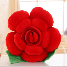 (Red, 40cm) Throw Flower Shape Pillows Cushion Lumbar Rose Decoration Chair Soft Home Lover