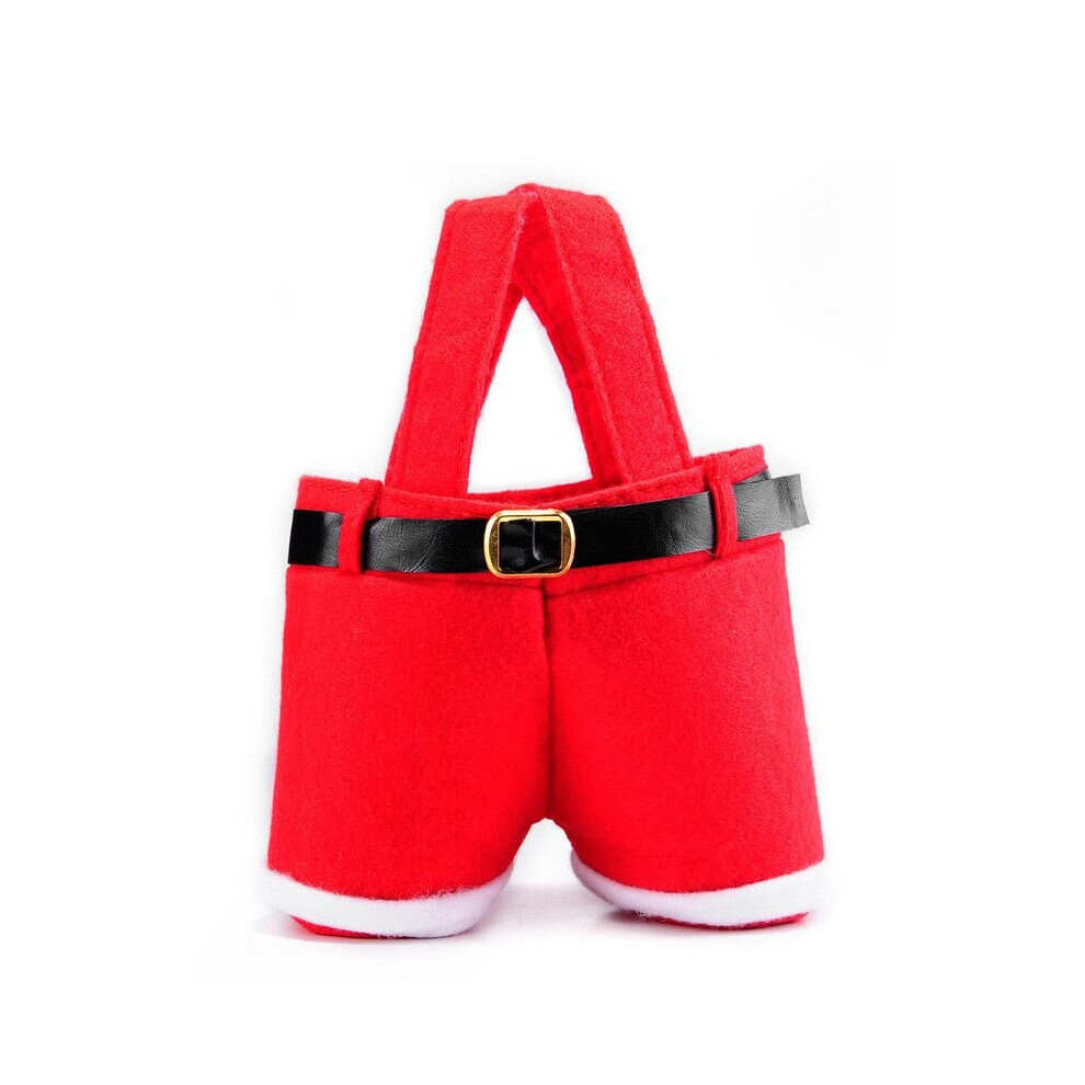 (10pcs) 5/10pcs Santa Claus Pants Shaped Christmas Candy Gift Bag Kids Xmas Decoration