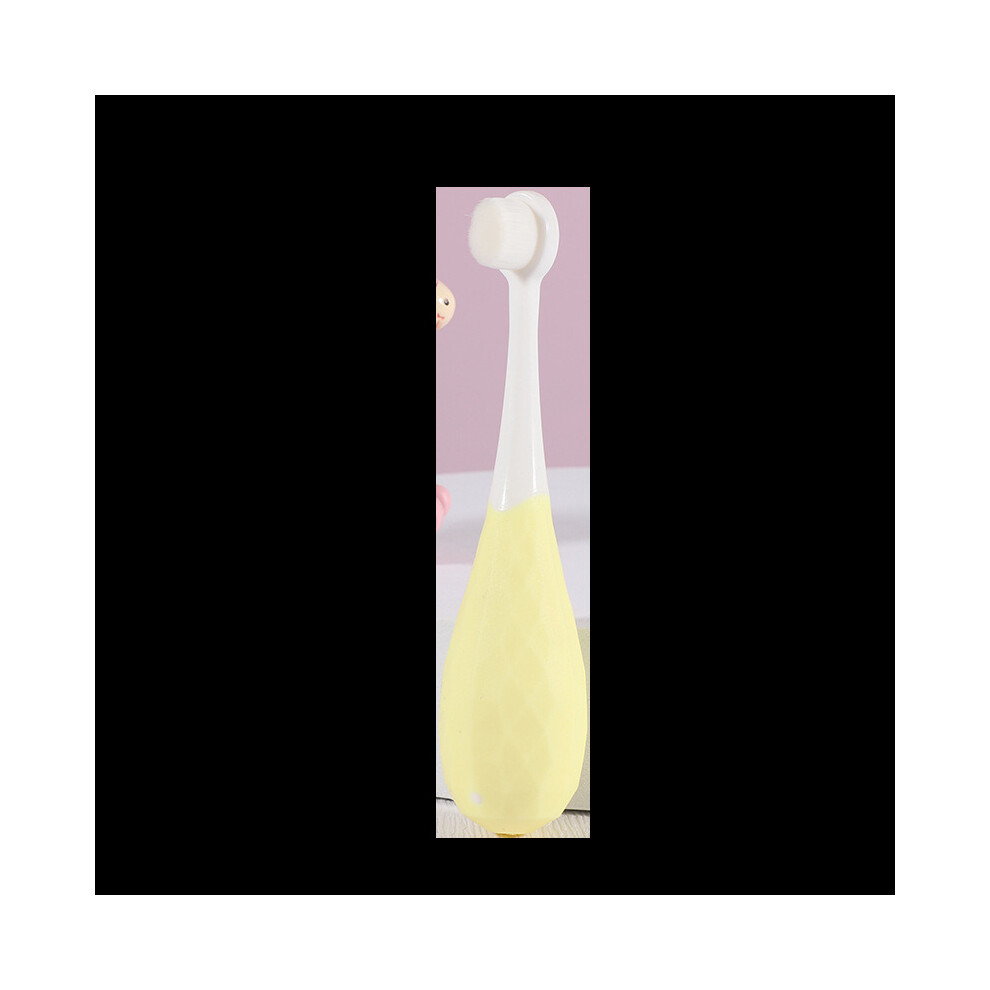 (Yellow) Soft Baby Infant Silicone Toothbrush Micro Bristle Toddler Brush Oral Teeth Care Yellow