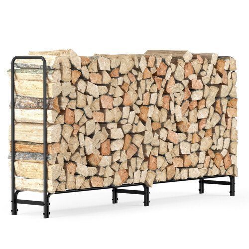 8ft Firewood Rack Heavy Duty Large Wood Bin Holder 2