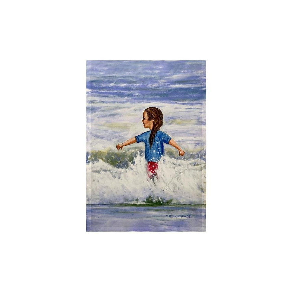 12.5 x 18 in. Girl in Surf Flag