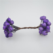 (Light Purple) Mini Christmas Foam Frosted Fruit Artificial Holly Berry Flower Home Decor Xmas