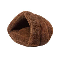(Brown, M) Puppy Pet Cat Dog Bed Warm Soft Kennel Nest Cave House Sleeping Bag Mat Pad Tent