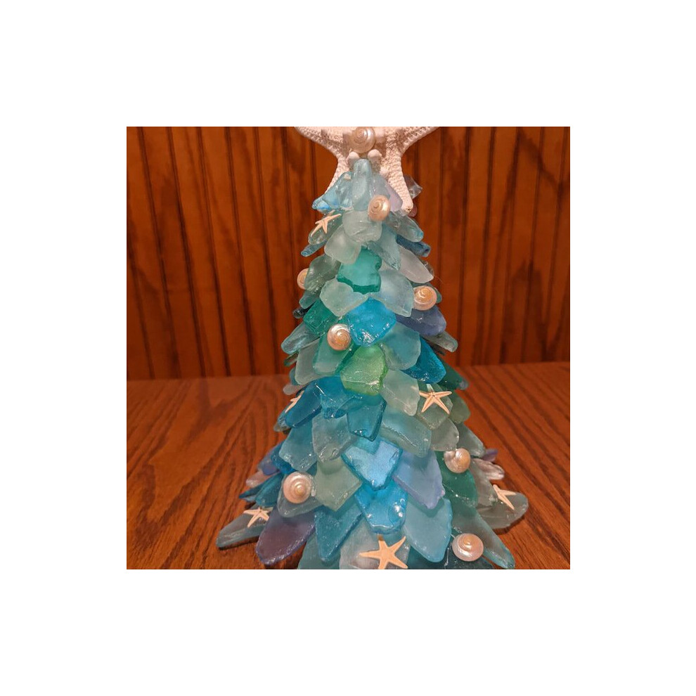 (Bule,  large) Emerald Christmas Tree Decoration Small Window Mini Christmas Tree Christmas Gift Desktop Decoration