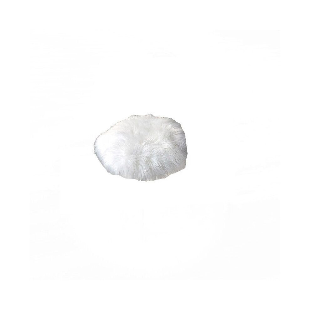 (White-30cm) 40/60/90cm Christmas Tree Skirt Round Fluffy Faux Fur Xmas Floor Mat Cover Decor-image-OPC-P8M5NHM-NEW