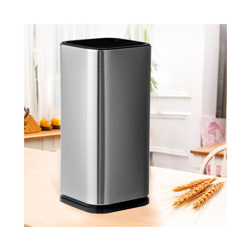 Universal Stainless Steel Knife Block with 14 Slots (9.2 in) for Knives & Scissors, Easy Clean, Blade-Safe Parallel Slot Design