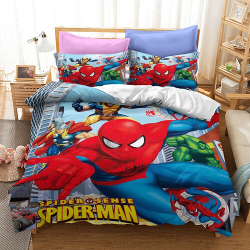 (Style 13, King) Spiderman Bedding Single Double Duvet Cover Set