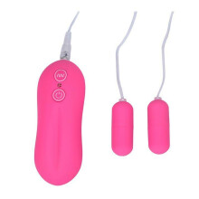 (Pink) Bullet Dual Vibrator 10 Speed Remote Vibrating