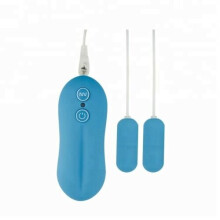 (Blue) Bullet Dual Vibrator 10 Speed Remote Vibrating