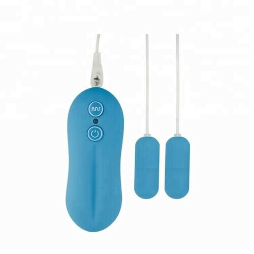 (Blue) Bullet Dual Vibrator 10 Speed Remote Vibrating