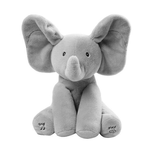 Peek a boo animated singing elephant flappy plush toys gift for baby on sale