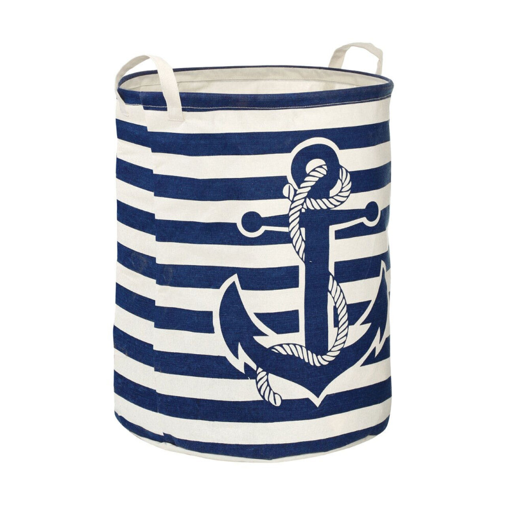 Premier Housewares Anchor Laundry Bag Stripe Anchor Design Blue