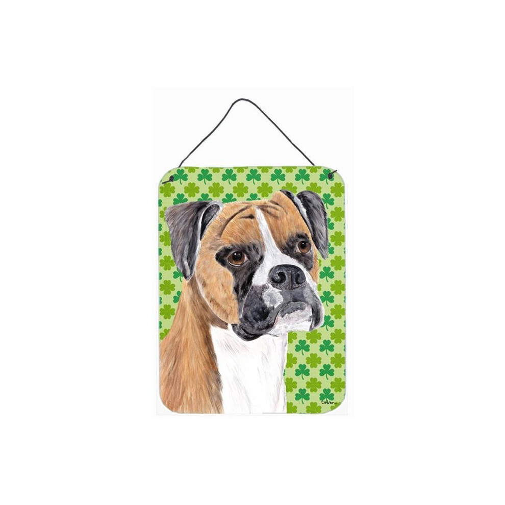12 X 16 In. Boxer St. Patricks Day Shamrock Portrait Aluminum Metal Wall & Door Hanging Prints Comfortcreator