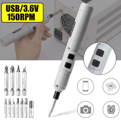 12x Mini Cordless Drill Electric Screwdriver Drill Driver Bits Rechargeable Kit 1