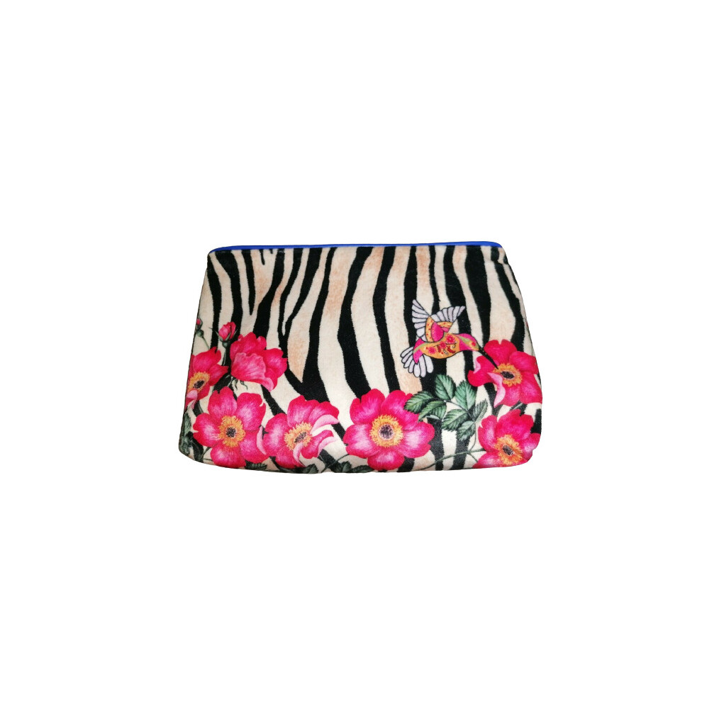 Estee Lauder Zebra Print, Flowers & Hummingbird Makeup Cosmetic Bag