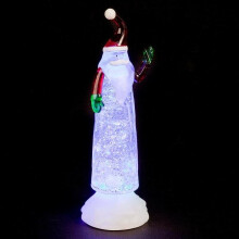 (27cm Santa Figure) Battery Operated Christmas Colour Changing LED Water Spinner Tree