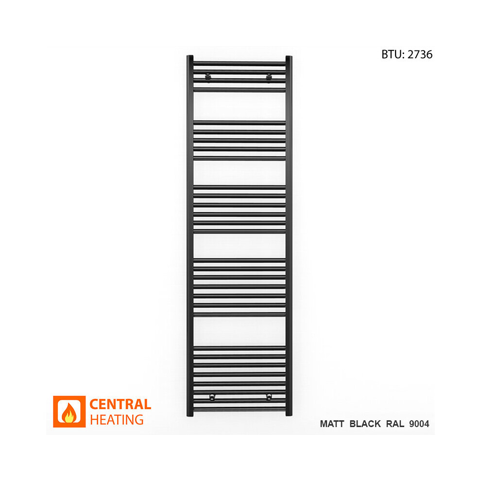 (Black Trv Straight Valves, 500 X 1700Mm (Btu: 2736)) 500Mm Wide Black Towel Rail Radiator With Valves 9028009406211